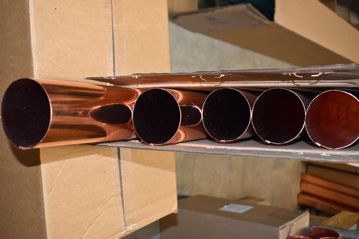 3" Round Downspout Plain Round Copper