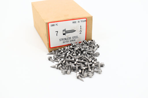 #7 x 1/2" Stainless Steel Zip Screws Mill Finish 